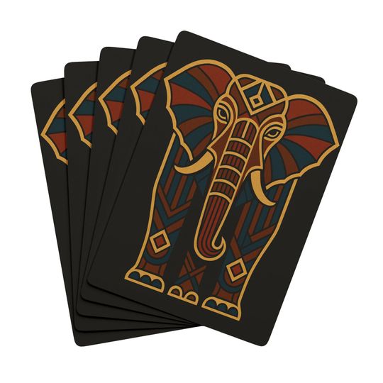 Art Deco Elephant Playing Cards for Poker Game Night