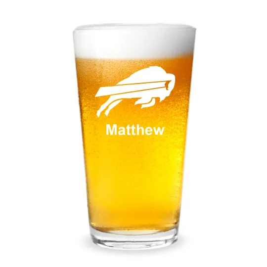 Buffalo Bills Football Personalized Engraved 16 oz Beer Pint Glass