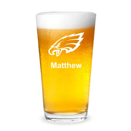 Discover Philadelphia Eagles Football Personalized Engraved 16 oz Beer Pint Glass