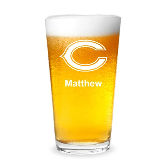 Chicago Bears Football Personalized Engraved 16 oz Beer Pint Glass