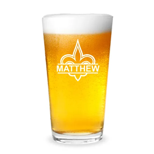 Discover Saints Football Personalized Engraved 16 oz Beer Pint Glass