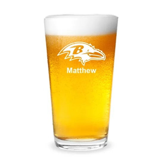 Baltimore Ravens Football Personalized Engraved 16 oz Beer Pint Glass