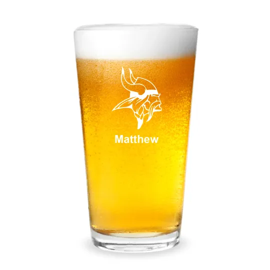 Minnesota Vikings Football Personalized Engraved 16 oz Beer Pint Glass