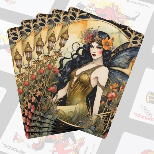Discover Art Nouveau Fairy Poker Cards: Vintage Style Deck