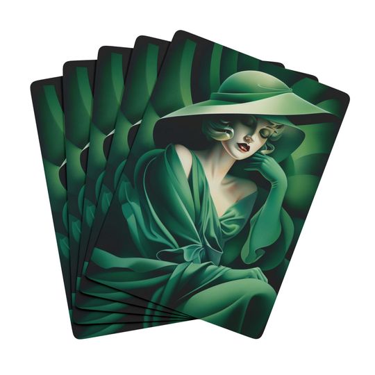Art Deco Lady Poker Cards: Stylish Game Night Set