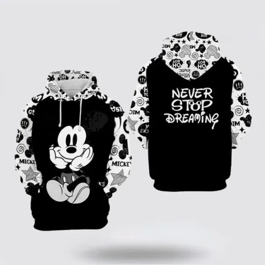 Discover Disney Mickey Mouse Printed Men's Sweatshirt and Hat 3D Printed Sweatshirt New Fashion for Men and Women Anime Hoodie Y2K