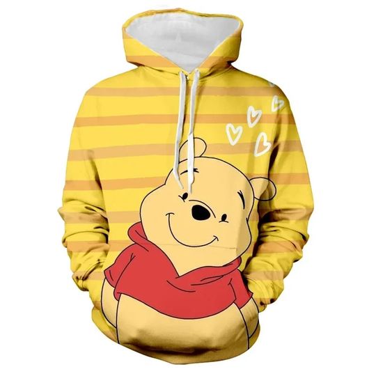 Discover 3D Printed Winnie The Pooh Men's and Women's Hoodies Disney Cartoon Animation Casual Sports Autumn and Winter Loose Hoodies