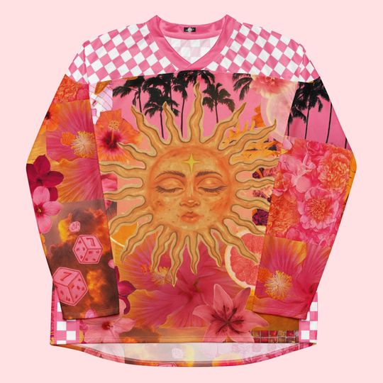 Discover Cosmic Disco Sun Rave Men’s Hockey Jersey Long Sleeve Festival Outfit