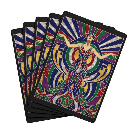 Art Deco Design Playing Cards: Vibrant Poker Deck for Card Gamers