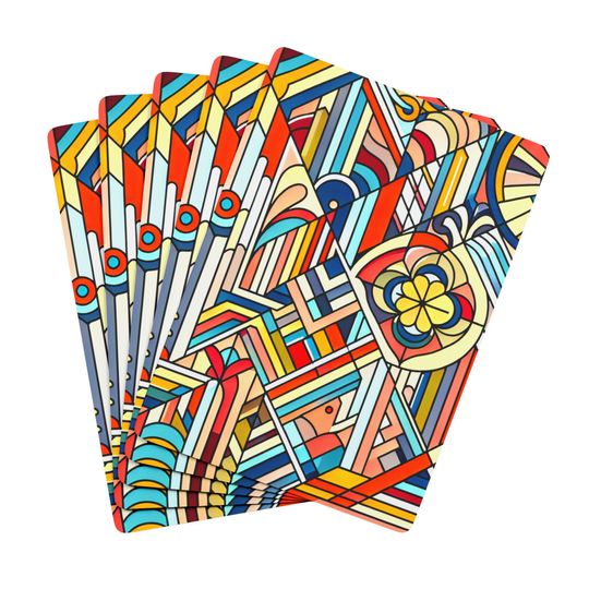 Art Deco Playing Cards: Colorful Poker Deck, Vintage Game Night