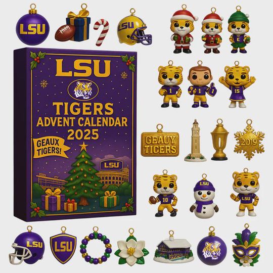 University of Arizonna Wildcats Advent Calendar 2025, 24 Days of NCAA Football & Wilbur T. Wildcat Ornaments, UA Fan Gift Set