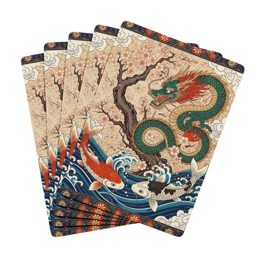 Discover Dragon and Koi Playing Cards, Unique Poker Deck