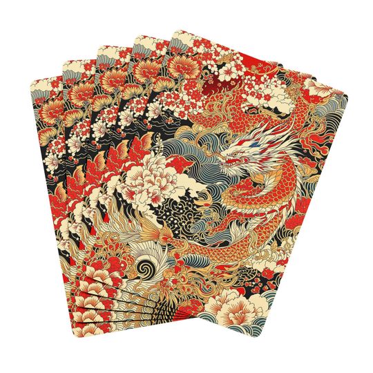 Discover Japanese Dragon Playing Cards, Collectible Poker Deck