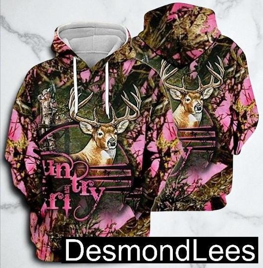 Discover Deer Hunter 3D Hoodie, Camouflage Forest Hunting Sweatshirt for Antelope Hunters, Outdoor Hunting Jacket, Gift for Deer Lovers