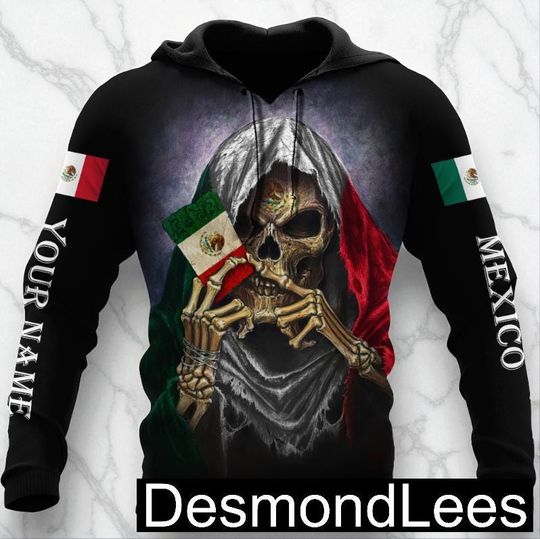 Discover Mexico Flag 3D Hoodie, Vintage Mexican Pride Sweatshirt for Men, Personalized Hoodie Gift, All Over Print Mexico Hooded Pullover