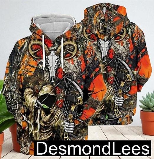 Discover Deer Hunter 3D Hoodie, All Over Print Camouflage Hunting Sweatshirt for Men & Women, Forest Antelope Hunter Jacket, Outdoor Hunting Gift