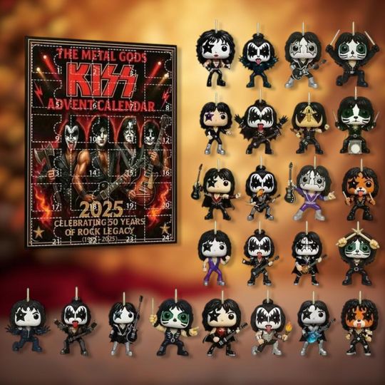 Discover Metal Gods Rock Icons Insp, Stage Mask Tribute Pendant, 24-Day Advent Calendar 2025, Christmas Gift Collectible Decor