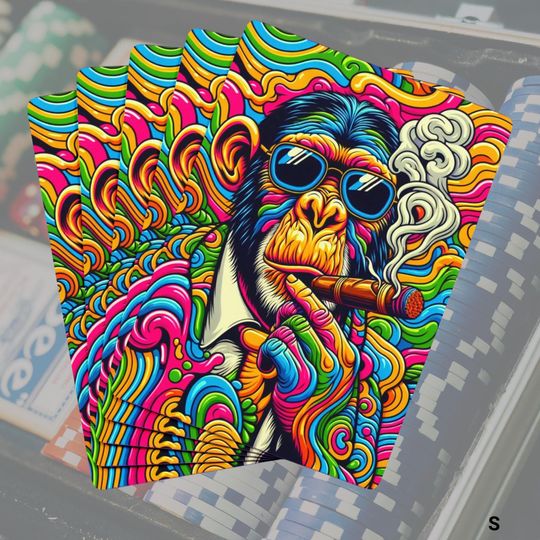 Discover Psychedelic Chimpanzee Poker Cards, Unique Card Game Deck