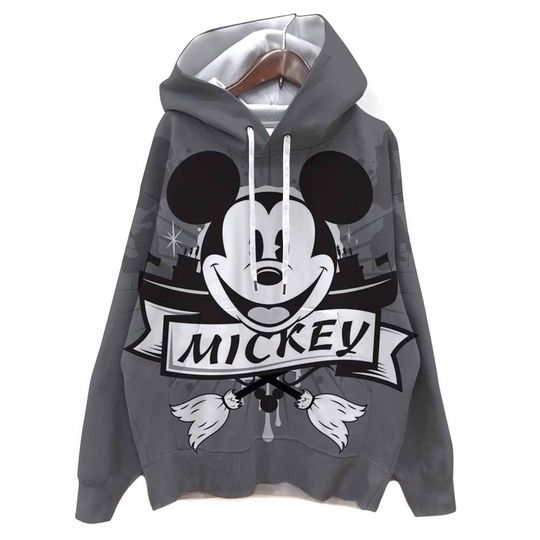 Discover Disney Mickey Mouse print Womens Sweatshirt Crewneck Y2K Loose Clothing Mickey Mous Casual Pullover All-Match Top