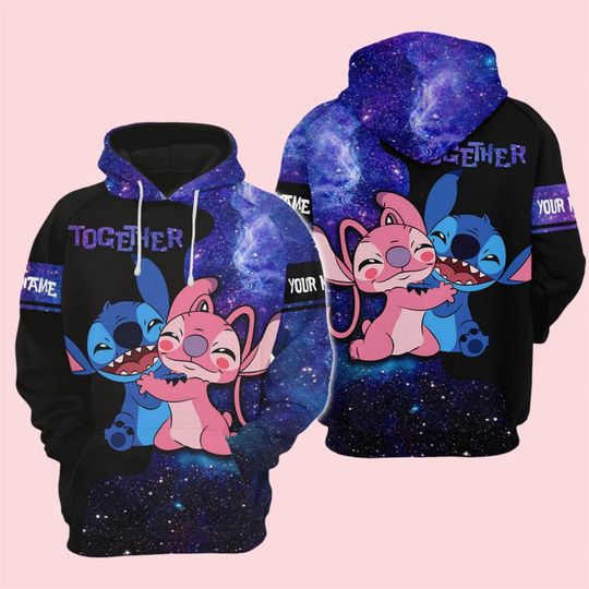 Discover Lilo and Stitch men's 3D hoodie, cute Stitch pullover, Disney cartoon friends gifts, men's and women's fashion