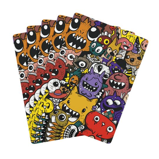 Discover Cartoon Monster Playing Cards: Fun Poker Night Deck