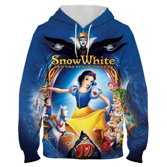 Discover Snow White Boys Girls Hoodies Disney Men's Hoodies 3D Printed New Pullover MINISO Men's Hoodies Oversized Men's Clothing
