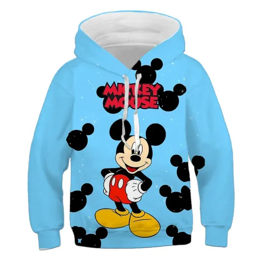 Discover Mickey Mouse Boys Girls Hoodie Children's Hoodie 3D Printing Fashion Pullover Disney Men's Hoodie MINISO Men's Clothing