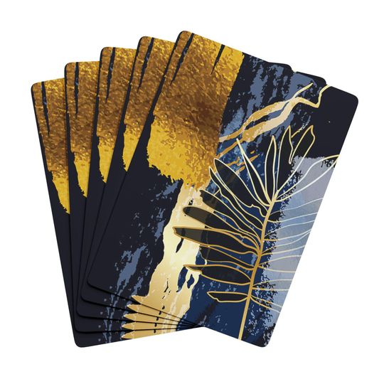 Botanical Playing Cards: Exotic Palm, Gold Line Art, Watercolor Design