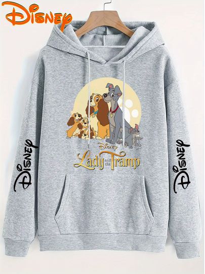 Discover Women's Disney Lady and The Tramp Dalmatians Dogs Men Fleece Hoodies Cotton Hoody Sweatshirt Pullover Autumn Winter Oversized