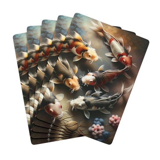 Discover Japanese Koi Playing Cards: Unique Poker Deck for Gamers