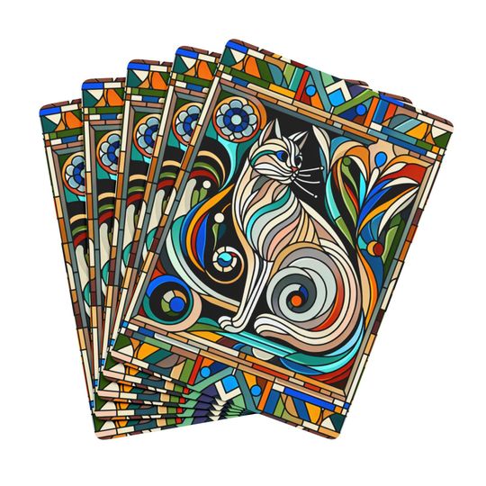 Discover Stained Glass Cat Playing Cards: Unique Artistic Poker Deck
