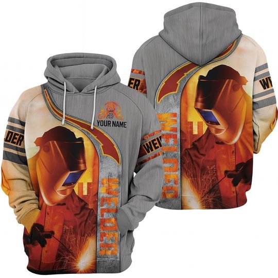 Discover Welding Master Hoodie - Industrial Welder Pullover with Custom Name