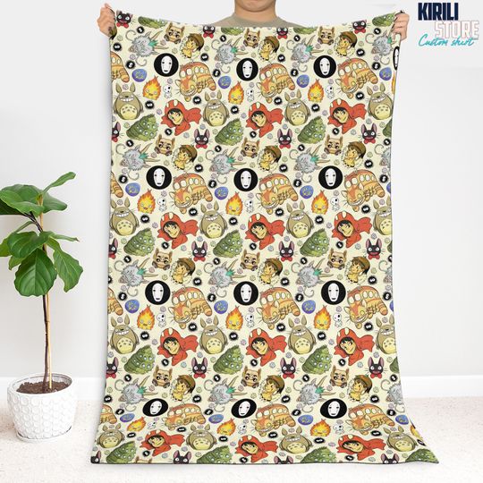 Studio Ghibli Totoro Blanket, Totoro Pattern Blanket, Perfect Gift for Anime and Fantasy Fans Studio Ghibli