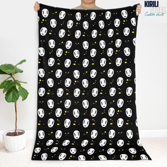 No Face Fleece Blanket, My Neighbor Totoro Ghibli Anime Blanket, Spirited Away Blanket, Anime Blanket Gift