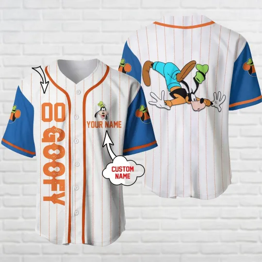 Discover Funny Goofy Jersey Shirt Disney Dog Baseball Shirt Cartoon Movie Jersey Custom N