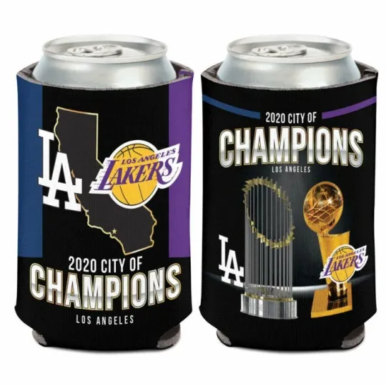 Los Angeles Dodgers Lakers 2020 City of Champions Can Cooler Sleeve