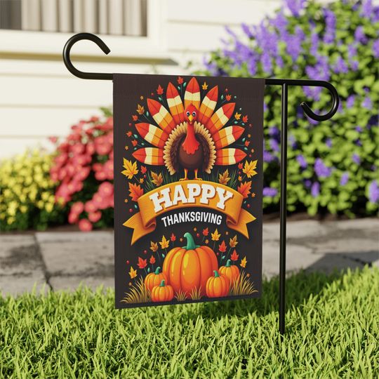 Discover Thanksgiving Garden Banner Double-Sided Fall Yard Flag