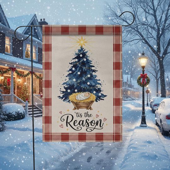 Nativity Scene Christmas Garden Flag Outdoor Decor Jesus Christ Holiday Banner