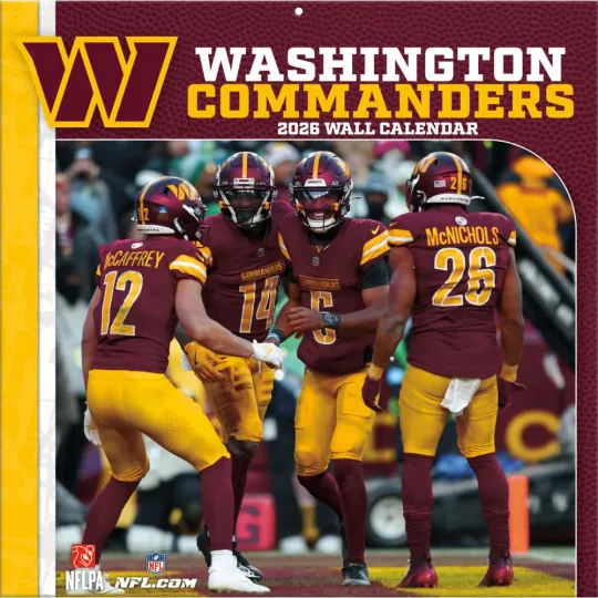 Discover Turner Licensing,  football Washington Commanders Football Team 2026 Wall Calendar, 1
