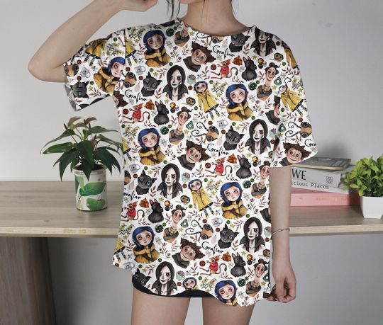 Coraline T-Shirt, Halloween Horror Movie Shirt, Funny Graphic Tshirt, Cute Summer Shirt, Coraline Shirt Gift