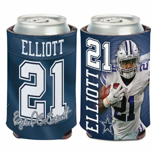 EZEKIEL ELLIOTT DALLAS COWBOYS CAN BOTTLE COOZIE COOLER KOOZIE HOLDER football