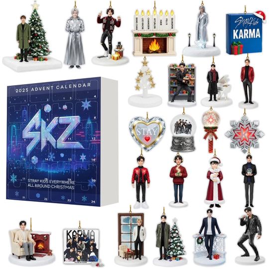 Stray Kids Advent Calendar 2025, Kpop SKZ Christmas Countdown Gift Box, 24 Kawaii Surprises Holiday Merch STAY Fans