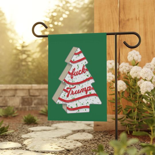Discover Slightly Subtle Tree Cake Holiday Garden Flag with Message, Outdoor Decor, Christmas Yard Banner