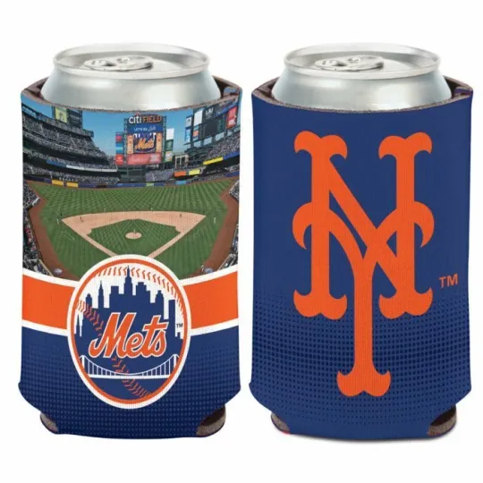 Discover New York Mets Double-Sided Soft Foam Can Cooler Sleeve