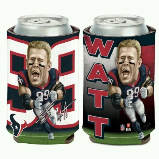 J.J. WATT Houston Texans Caricature Can Cooler Sleeve