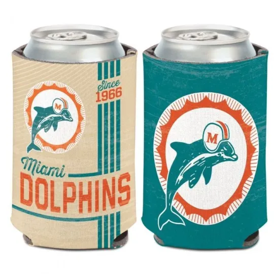 Miami Dolphins Two-Sided Vintage Style Foam Can Cooler