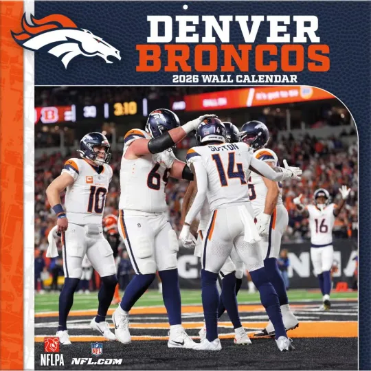 Discover football Denver Broncos 2026 Wall Calendar