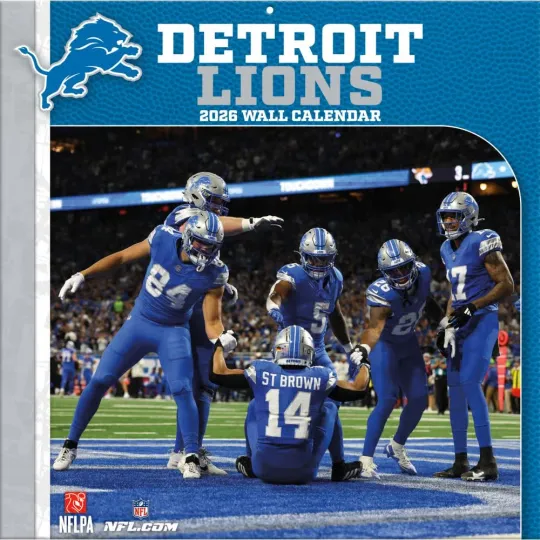 Discover football Detroit Lions 2026 Wall Calendar