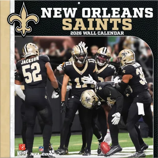 Discover football New Orleans Saints 2026 Wall Calendar