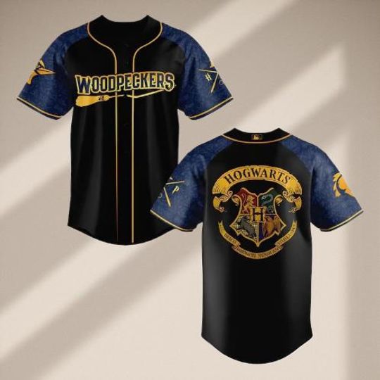 Discover Fayetteville Woodpeckers Wizard Baseball Jersey | Hogwarts Inspired Sports Shirt | Limited Edition Magic Team Apparel Gift